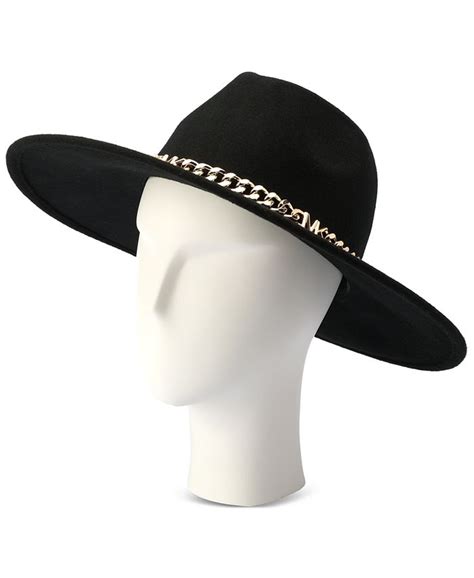 michael kors fedora hat|Michael Kors Women's Felted Wool Fedora with Chain Band.